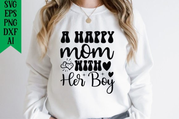 A Happy Mom with Her Boy: A Graphic Design Asset for Heartfelt Branding