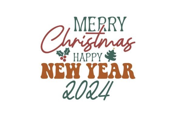 Merry Christmas Happy New Year 2024 T-Shirt Design Graphics