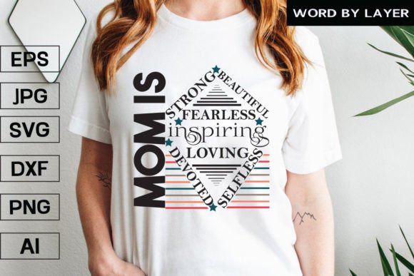 Mom is Strong Beautiful Fearless: A Retro SVG Graphic for T-Shirt Designs