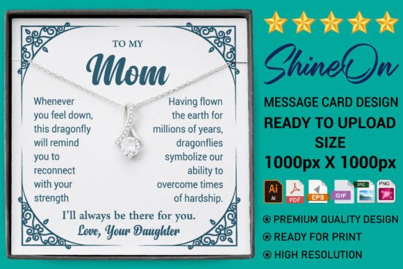 Mom’s Message Card Graphics for Print Templates and Creative Sellers