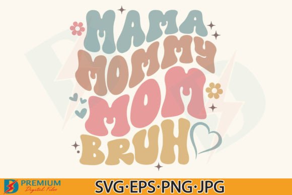 Retro Mothers Day Graphics for T-Shirt Designs & Local Business Branding