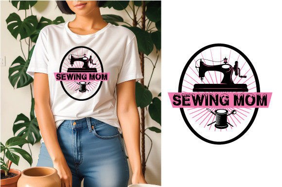 Sewing Mom Graphics: A T-Shirt Design Asset for Polished Content Publishing